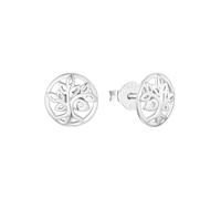 Amor Ohrstecker 925 Sterling Silber Damen Ohrschmuck, mit Zirkonia synth., 0,7 cm, Silber, Lebensbaum, Kommt in Schmuck Geschenk Box, 2024145