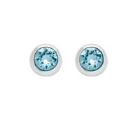 Paar Ohrstecker AMOR "9131785", blau (silber, 925, blau, hellblau), Ohrringe, Damen, 6mm, Silber 925 (Sterlingsilber), mit Kristallstein (206359-0) silber, 925, blau, hellblau