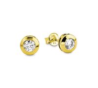 Amor Ohrstecker Damen, Gold, onesize, 6 mm, Zirkonia synth., Weiß, Gold 585/14 ct 9979301