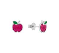 Paar Ohrstecker AMOR "Apfel", silberfarben, pink, grün, Ohrringe, Mädchen, Silber 925 (Sterlingsilber) (97335317-0) silberfarben, pink, grün