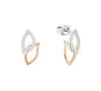 Paar Ohrstecker AMOR "Blätter", rosa (silberfarben, roségoldfarben, weiß, kristallweiß), Ohrringe, Damen, Silber 925 (Sterlingsilber), mit Zirkonia (synth.) (51408066-0) silberfarben, roségoldfarben,