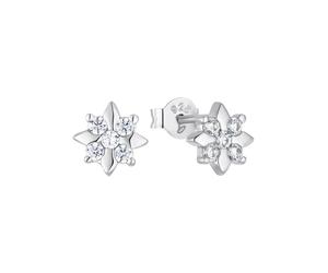 Paar Ohrstecker AMOR "Flower-Star", silber (silberfarben,weiß, kristallweiß), Ohrringe, Damen, Silber 925 (Sterlingsilber), mit Zirkonia (synth.) (12898005-0) silberfarben,weiß, kristallweiß