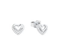 Paar Ohrstecker AMOR "Herzen", bunt (silberfarben, weiß, kristallweiß), Ohrringe, Damen, Silber 925 (Sterlingsilber), mit Zirkonia (synth.) (30339215-0) silberfarben, weiß, kristallweiß