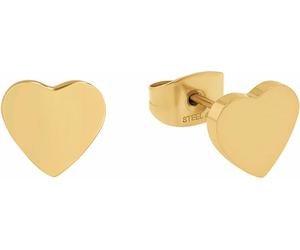 Paar Ohrstecker AMOR "Herzen", gold (gelbgoldfarben), Ohrringe, Damen, Edelstahl (55324659-0) gelbgoldfarben