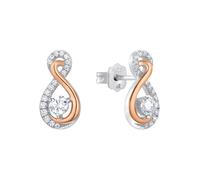 Paar Ohrstecker AMOR "Infinity", rosa (rosefarben,weiß, kristallweiß), Ohrringe, Damen, Silber 925 (Sterlingsilber), mit Zirkonia (synth.) (68021215-0) rosefarben,weiß, kristallweiß