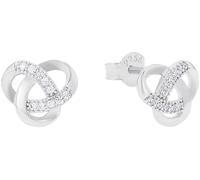 Amor Ohrstecker 925 Sterling Silber Damen Ohrschmuck, mit Zirkonia synth., 1 cm, Weiß, Kommt in Schmuck Geschenk Box, 9177448