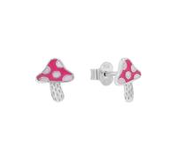 Paar Ohrstecker AMOR "Pilz", silberfarben, rosa, pink, Ohrringe, Damen, Silber 925 (Sterlingsilber), Paar Ohrstecker (97018800-0)