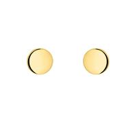 Paar Ohrstecker AMOR "Plättchen, Kreis, rund", gold (gelbgoldfarben), Ohrringe, Damen, Gelbgold 375, Made in Germany (31356654-0) gelbgoldfarben