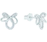 Paar Ohrstecker AMOR "Schleife", bunt (silberfarben, weiß, weiß), Ohrringe, Damen, Silber 925 (Sterlingsilber), mit Zirkonia (synth.) (86567454-0) silberfarben, weiß, weiß