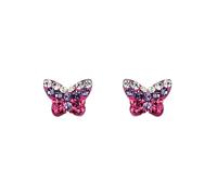 Paar Ohrstecker AMOR "Schmetterling", pink (silberfarben, pink, violett, pink, violett), Ohrringe, Mädchen, Silber 925 (Sterlingsilber), mit Glasstein (30672835-0) silberfarben, pink, violett, pink, v