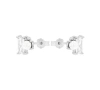 Paar Ohrstecker AMOR "Schmuck Geschenk, Perle", silber (silberfarben, weiß, weiß), Ohrringe, Damen, 3mm, Silber 925 (Sterlingsilber), mit Zirkonia (synth.) - mit Glasperle (88470409-0) silberfarben, w