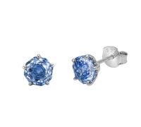 Paar Ohrstecker AMOR "Schmuck, Geschenk, Solitär-Optik", blau (silberfarben, blau, blau), Ohrringe, Damen, 7mm, Silber 925 (Sterlingsilber), mit Zirkonia (synth.) (93636158-0) silberfarben, blau, blau