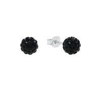 Paar Ohrstecker AMOR, schwarz (silberfarben, schwarz, schwarz), Ohrringe, Damen, 6mm, Silber 925 (Sterlingsilber), mit Kristallglas (69211100-0) silberfarben, schwarz, schwarz