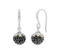 Paar Ohrstecker AMOR, schwarz (silberfarben, weiß, grau, schwarz, weiß, grau, schwarz), Ohrringe, Damen, Silber 925 (Sterlingsilber), mit Kristallglas (40424333-0) silberfarben, weiß, grau, schwarz, w