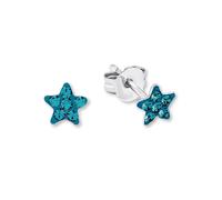 Paar Ohrstecker AMOR "Stern", bunt (silberfarben, blau, blau), Ohrringe, Mädchen, 6mm, Silber 925 (Sterlingsilber), mit Kristallstein (43188007-0) silberfarben, blau, blau