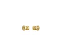 Paar Ohrstecker BOSS "DOUBLE B DIVINE", gold (gelbgoldfarben, edelstahlfarben, kristallweiß, kristallweiß), Ohrringe, Damen, 9mm, Edelstahl, mit Glasstein (63530057-0) gelbgoldfarben, edelstahlfarben,