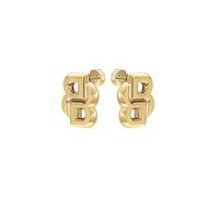 Paar Ohrstecker BOSS "DOUBLE B", gold (gelbgoldfarben, edelstahlfarben), Ohrringe, Damen, Edelstahl (95621158-0) gelbgoldfarben, edelstahlfarben