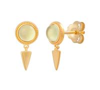 cai Damen Ohrstecker mit Anhänger 925/- Sterling Silber 1,4cm Glänzend Prehnit gelb 274220261V