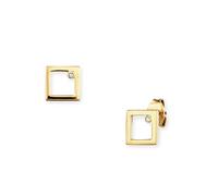 Paar Ohrstecker CAÏ "925 Sterling Silber gelb vergoldet Rechteck Zirkonia", gelb, weiß, Ohrringe, Damen, one-size, Silber 925 (Sterlingsilber), Paar Ohrstecker (96597217-0)