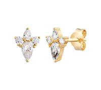 Paar Ohrstecker CAÏ "925 Sterling Silber gelb vergoldet Zirkonia", gold (gelb, zirkonia), Ohrringe, Damen, one-size, Silber 925 (Sterlingsilber) (24416532-0) gelb, zirkonia
