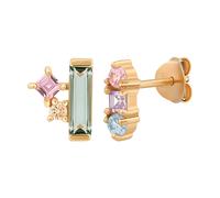 caï - Ohrstecker 925/- Sterling Silber Zirkonia bunt Ohrringe 1 ct Weiss Damen