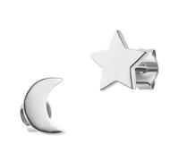 Paar Ohrstecker CAÏ "925 Sterling Silber rhodiniert Mond Stern", weiß, Ohrringe, Damen, one-size, Silber 925 (Sterlingsilber) (65912402-0) weiß