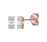 Paar Ohrstecker CAÏ "925 Sterling Silber rosé vergoldet Zirkonia", rot, zirkonia, Ohrringe, Damen, one-size, Silber 925 (Sterlingsilber) (42959112-0) rot, zirkonia