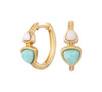 Paar Ohrstecker CAÏ "925 Sterling Silber vergoldet Dreieck Amazonit blau Achat weiß", gelb (gelb, türkis), Ohrringe, Damen, one-size, Silber 925 (Sterlingsilber), Paar Ohrstecker (27167109-0)