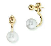 Paar Ohrstecker CAÏ "925-/ Sterling Silber vergoldet Perlen", gelb, weiß, Ohrringe, Damen, one-size, Silber 925 (Sterlingsilber), Paar Ohrstecker (59571635-0)