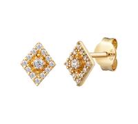 Paar Ohrstecker CAÏ "925 Sterling Silber vergoldet Raute Zirkonia", gelb (gelb, zirkonia), Ohrringe, Damen, one-size, Silber 925 (Sterlingsilber) (23653767-0) gelb, zirkonia