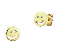 Paar Ohrstecker CAÏ "925/- Sterling Silber vergoldet Smile", gelb (gelb, weiß), Ohrringe, Damen, one-size, Silber 925 (Sterlingsilber), Paar Ohrstecker (26282532-0)