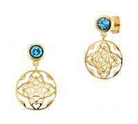 Paar Ohrstecker CAÏ "925/-Sterling Silber vergoldet Topas", gelb, blau, Ohrringe, Damen, one-size, 1,11, Silber 925 (Sterlingsilber), Paar Ohrstecker (19912119-0)