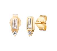 Paar Ohrstecker CAÏ "925 Sterling Silber vergoldet Zirkonia", gold (gelb, zirkonia), Ohrringe, Damen, one-size, Silber 925 (Sterlingsilber) (45331556-0) gelb, zirkonia