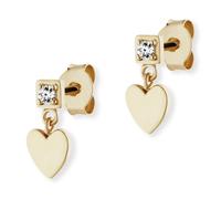Paar Ohrstecker CAÏ "925/- Sterling Silber vergoldet Zirkonia Herz", gelb, weiß, Ohrringe, Damen, one-size, Silber 925 (Sterlingsilber), Paar Ohrstecker (51974024-0)