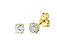 Paar Ohrstecker CELESTA "375/- Gelbgold Zirkonia", gelb (gelb, weiß), Ohrringe, Damen, one-size, Gold (16912921-0) gelb, weiß