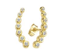 Paar Ohrstecker CELESTA "375/- Gelbgold Zirkonia", gelb (gelb, weiß), Ohrringe, Damen, one-size, Gold (40054925-0) gelb, weiß