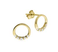 Paar Ohrstecker CELESTA "375/- Gelbgold Zirkonia", gelb (gelb, weiß), Ohrringe, Damen, one-size, Gold (95059633-0) gelb, weiß