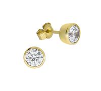 Paar Ohrstecker CELESTA "375/- Gelbgold Zirkonia", gold (gelb, weiß), Ohrringe, Damen, one-size, Gold (57252560-0) gelb, weiß
