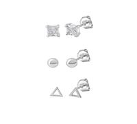Celesta Silber Ohrstecker Set 925/- Sterling Silber Zirkonia Weiß 1,0Cm Glänzend