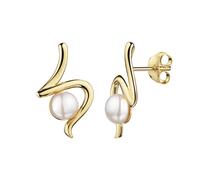 Paar Ohrstecker CELESTA "925 Sterling Silber vergoldet Perle", gelb, Ohrringe, Damen, one-size, Silber 925 (Sterlingsilber) (94318802-0) gelb