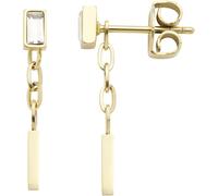 JEWELS BY LEONARDO Ohrhänger Ciao Liora, 1 Paar Ohrstecker aus goldfarbenem Edelstahl, klare Baguette Glassteine, Schmuck Damen Geschenk, 024459