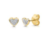 Paar Ohrstecker DIAMONDS BY ELLEN K. "585/- Gelbgold bicolor 12 Brill. 0,052ct. Herz", gold (gelb, weiß), Ohrringe, Damen, one-size, 0,05 SI = kleine Einschlüsse, Gold (36382346-0) gelb, weiß