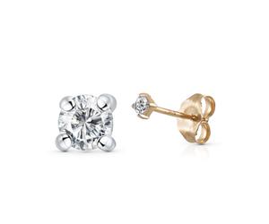 Paar Ohrstecker DIAMONDS BY ELLEN K. "585/- Gelbgold Brillant", gelb (gelb, weiß), Ohrringe, Damen, one-size, 0,1 P2 = erkennbare Einschlüsse, Gold (87799552-0) gelb, weiß