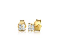 Paar Ohrstecker ELLI DIAMONDS "Klassisch Elegant Diamant (0.12 ct.) 585 Gelbgold", weiß, weiß, Ohrringe, Damen, onesize, P1 = bei 10-facher Vergrößerung erkennbare Einschlüsse mit Diamanten, Gelbgold