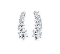 Paar Ohrstecker ELLI "Earcuff Klassik 925 Silber, mit Kristallen von Swarovski", silber, Ohrringe, Damen, onesize,mit Steinen, Silber 925 (Sterlingsilber) (45002944-0) silber