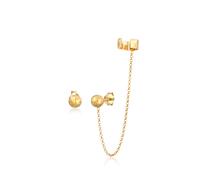 Paar Ohrstecker ELLI "Earcuff Klemme Stecker Kugel 925 Silber", gold, Ohrringe, Damen, onesize, ohne Stein, Silber 925 (Sterlingsilber) (85527745-0) gold