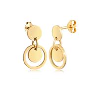 Elli Paar Ohrstecker »Kreis Rund Geo Trend Hippie 925 Silber«, goldfarben