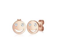 Paar Ohrstecker ELLI "mit Smiling Face 925 Silber, mit Kristallen von Swarovski", rosa (rosegold), Ohrringe, Damen, onesize,mit Steinen, Silber 925 (Sterlingsilber) (13917218-0) rosegold