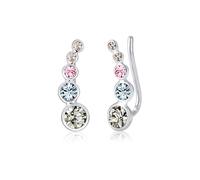Paar Ohrstecker ELLI "Ohrklemme Earclimber, mit Kristallen von Swarovski", hellblau, Ohrringe, Damen, onesize,mit Steinen, Silber 925 (Sterlingsilber) (78863369-0) hellblau