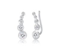 Paar Ohrstecker ELLI "Ohrklemme Earclimber, mit Kristallen von Swarovski", silber, Ohrringe, Damen, onesize,mit Steinen, Silber 925 (Sterlingsilber), Paar Ohrstecker (626323-0)